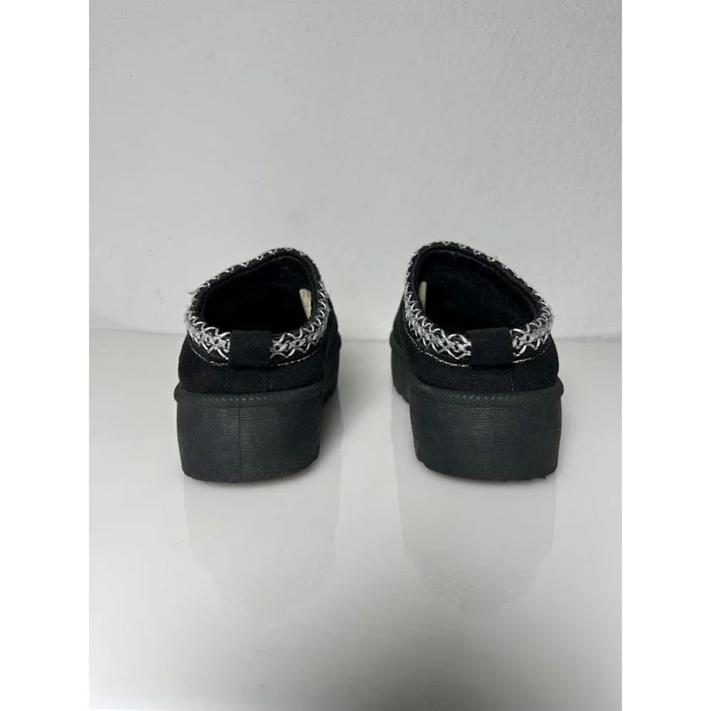 Olivia & Kate Stormy Platform Slipper Mules 13 Black Kids Cozy Faux Suede